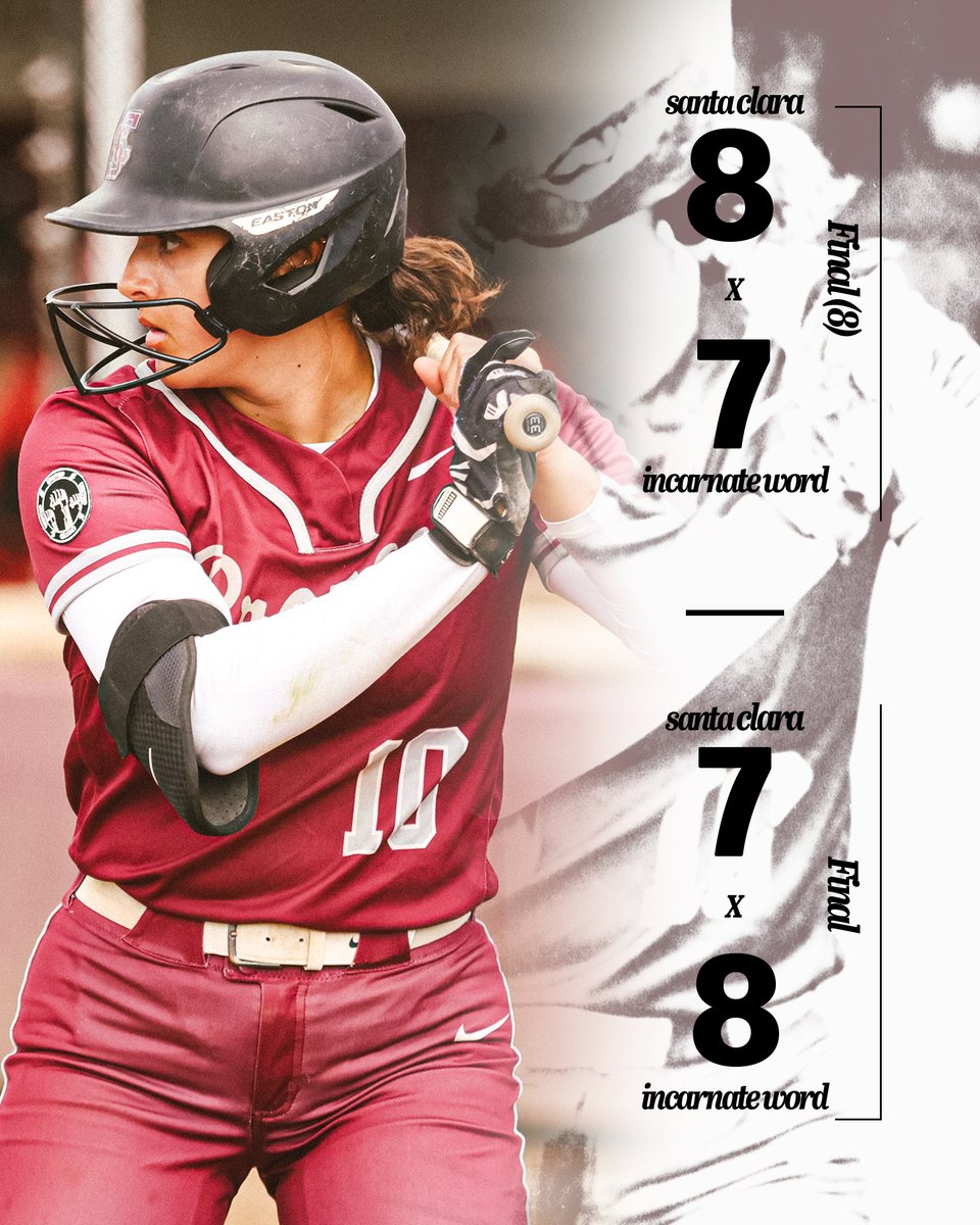 Rubber game set for Sunday. 

Saturday highlights:
🥎 Came back from 2 runs down in top of seventh to win 8-7 in extras (DH1)
🥎 5 Bronco home runs: Davidson, Romero (first career), Balmediano (first career) &amp; Gray x2
🥎 Gray: 6 RBIs

➡️ bit.ly/445BIu7

<a href="/SCUBroncos/">Santa Clara Broncos</a>