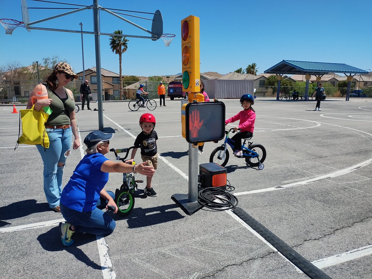 It was a great afternoon for children to learn about Safe Routes to School. Thanks to @FriasElementary for hosting and @ccsdpd officers for sharing tips with students at the event put on by @CCSDEngage #WeAreCCSD
