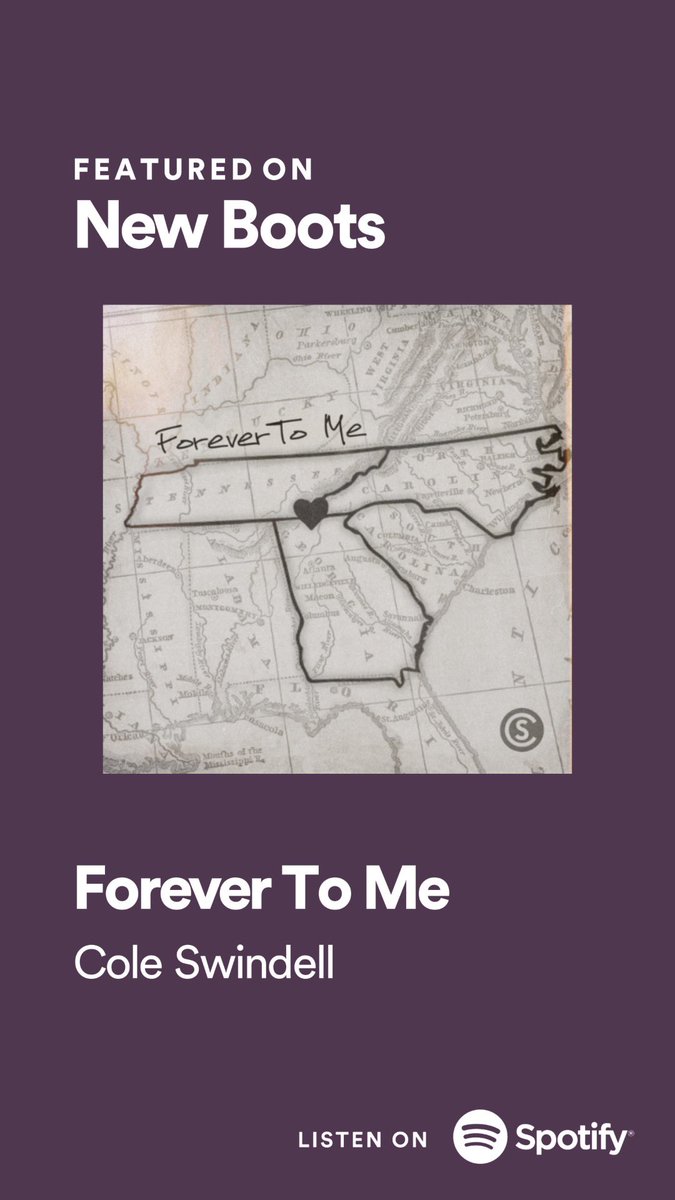 Thanks @Spotify for featuring “Forever To Me” on New Boots 🤝 open.spotify.com/playlist/37i9d…