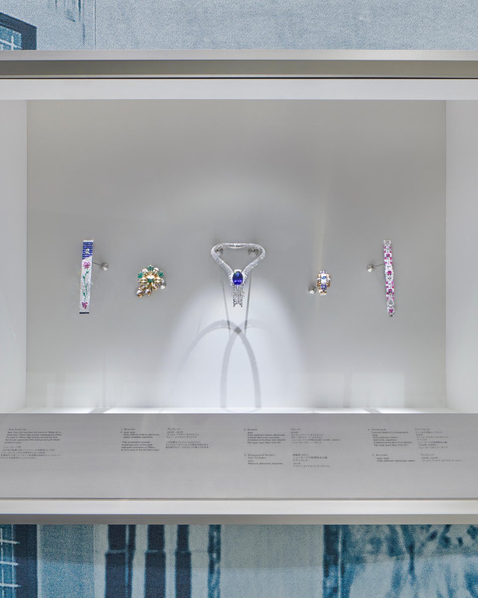 At our new #TiffanyWonder exhibition in Tokyo, discover nearly 500 creations from our heritage, including a brooch from the first-ever collection to feature tanzanites, the Reimagined World’s Fair necklace and more. Download the app to reserve tickets: tiffany.com/stories/events…