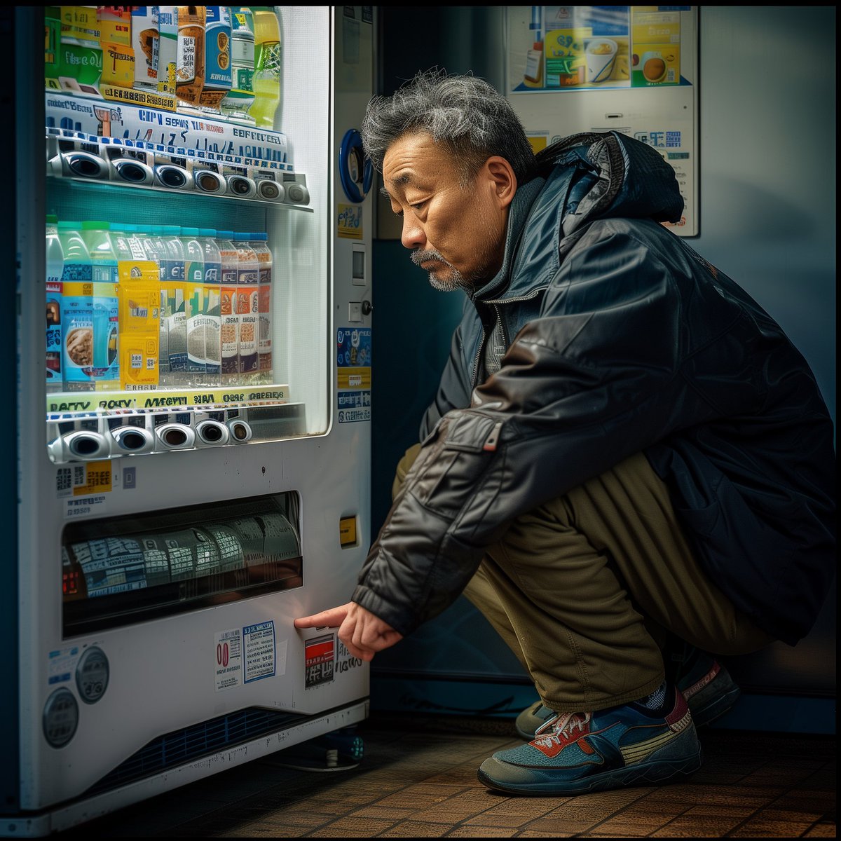 AItojidesu's tweet photo. 自動販売機を初めて使う男

#初めて使うにしても勘悪すぎる
#もっと上に押せそうなボタンとかあるやん
#なんでまずそこを押してみようと思ったん
#ai #ai画像　#生成ai https://t.co/G0NjvMvdYQ