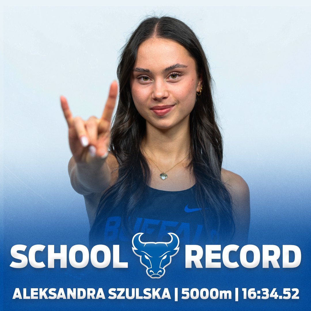 🤘 𝐒𝐂𝐇𝐎𝐎𝐋 𝐑𝐄𝐂𝐎𝐑𝐃 🤘 Aleksandra Szulska set a new outdoor school record in the women's 5,000 meter at the Bison Outdoor Classic, finishing in 16:34.52. The freshman placed fourth in a field of 65 competitors. #UBhornsUP
