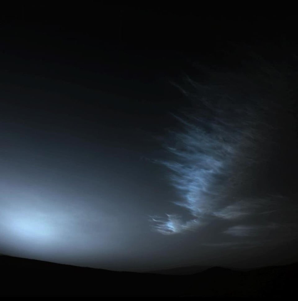 NASA's Perseverance rover captures drifting clouds just before sunrise on Mars