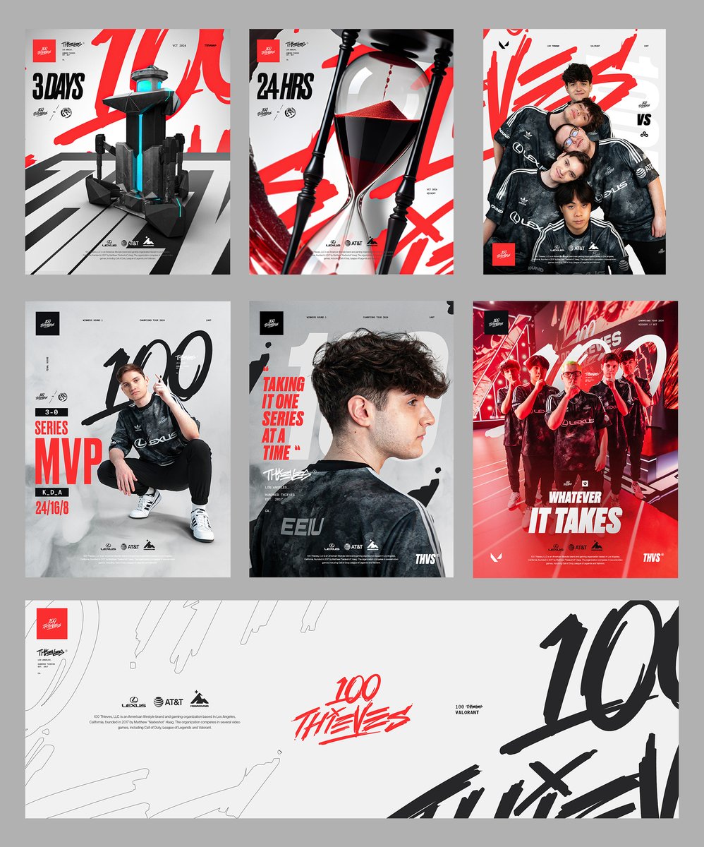 100 Thieves VCT Art Direction ©️ 

some recent designs for the start of our 24' season
