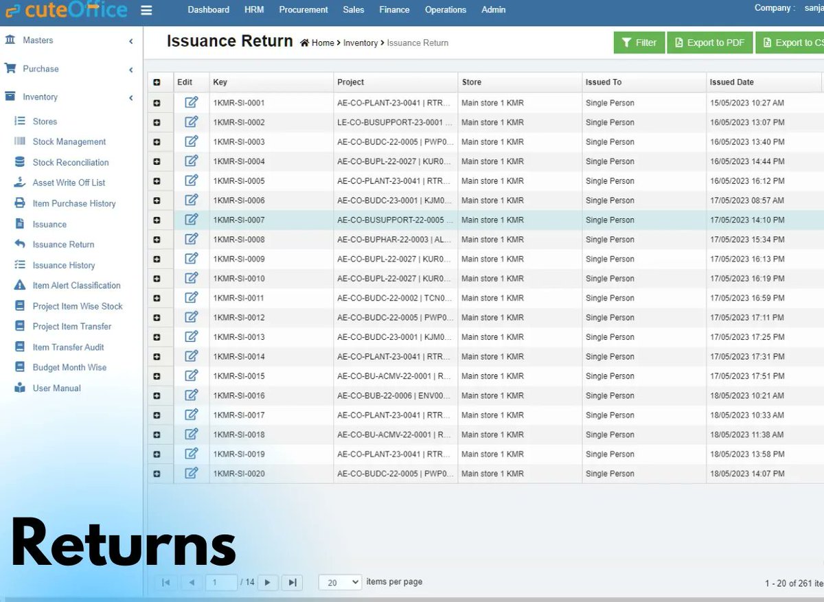 Keep track of every item with cuteOffice's meticulous issuance and return system. Ensure your inventory reflects accurate stock levels in real-time, maintaining the balance between supply and demand. #InventoryAccuracy #ItemTracking #cuteOffice