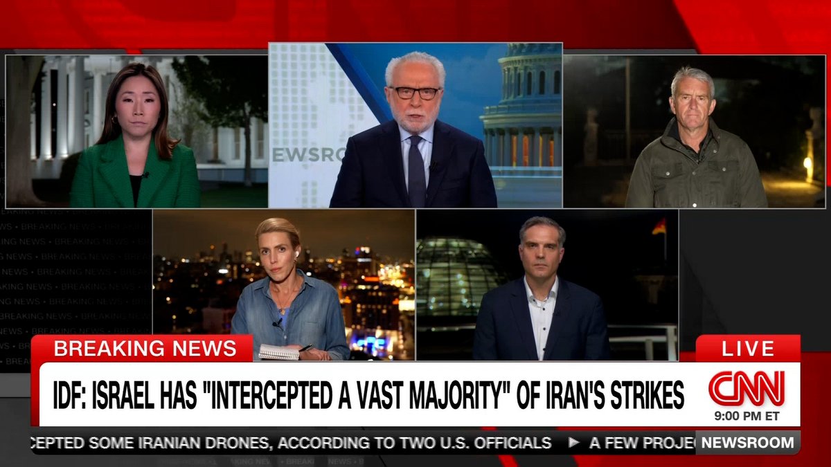 CNN's special live coverage of Iran's attack on Israel continues on @cnni @CNN. 📍@clarissaward in Tel Aviv 📍@NicRobertsonCNN in Jerusalem 📍@fpleitgenCNN in Berlin 📍@wolfblitzer @mj_lee in DC Live updates cnn.it/3Uhugc0