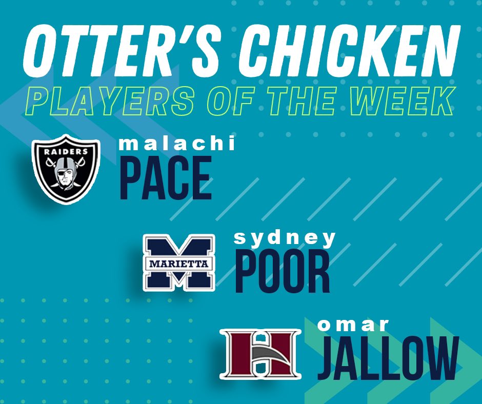 Check out our West Cobb #PlayersoftheWeek ! Enjoy your FREE meal at Otter’s 🐔