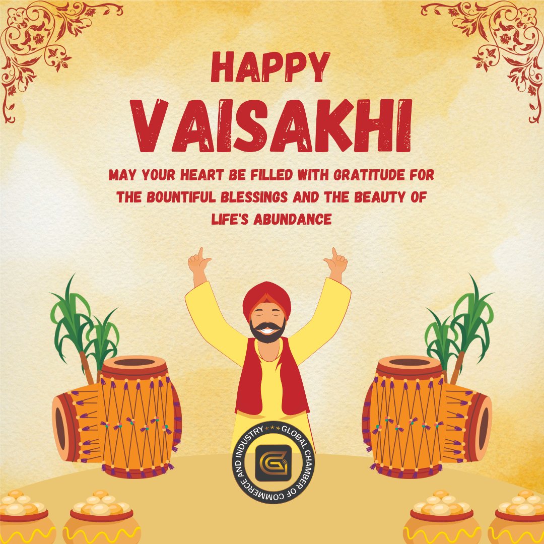 globalchamber_'s tweet photo. Vaisakhi is a vibrant and auspicious festival celebrated by Sikhs and Punjabis worldwide. It marks the Sikh New Year and commemorates the formation of the Khalsa Panth by Guru Gobind Singh Ji in 1699. The celebration is filled with joy, community gatherings, delicious food, music https://t.co/12sAVOFcKF