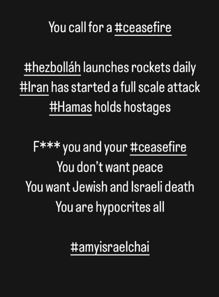 geofcantor's tweet image. You call for #Ceasefire
#hezbolláh launches rockets daily #Iran launches a full scale attack #Hamas still hold hostages
F*** you and your #Ceasefire
They don’t want Peace
You don’t want Peace
Only Jewish and Israeli death
You are hypocrites all. @johncusack