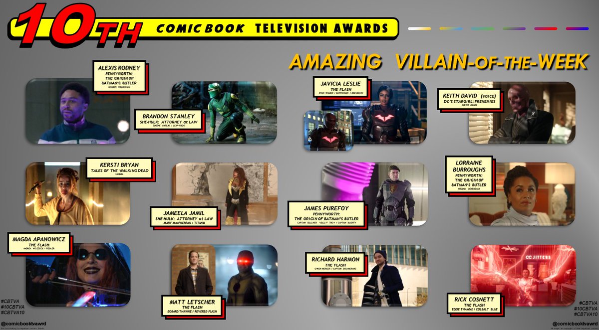 AMAZING VILLAIN-of-the-WEEK

#DarrenThompson 
#LeapFrog 
#RedDeath
#MisterBones
#Sandra 
#Titania
#CaptainBlighty
#VirginiaDevereaux #Clayface
#Fiddler
#ReverseFlash
#CaptainBoomerang 
#ColbaltBlue

#CBTVA #10CBTVA #CBTVA10