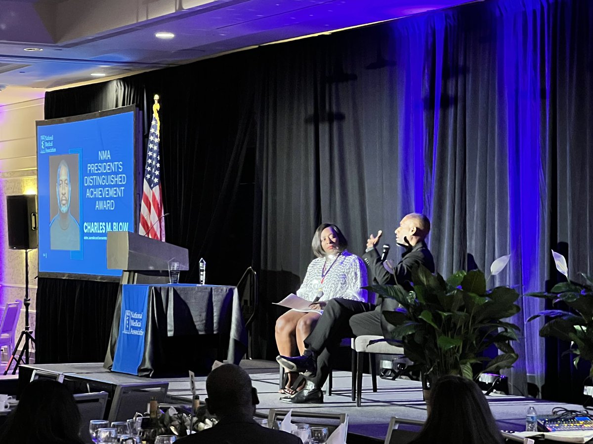 Charles Blow takes the stage to discuss Black health, DEI, and backlash of progress. #NMAColloquium24 #DEI #medicine #blackhealth