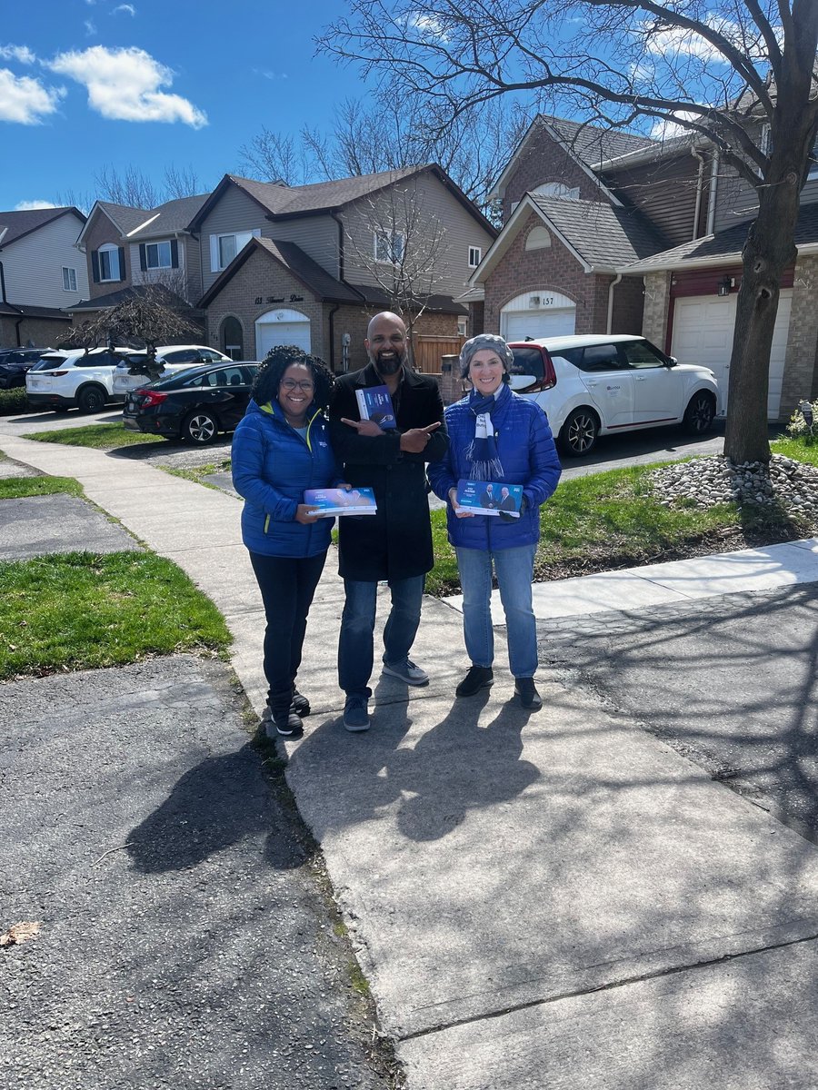 Another big day of knocking on doors in #Milton - what did we hear most? Liberal carbon tax, the need to keep Milton moving and that life has become unaffordable. We are are fighting the Liberal carbon tax, planning for two-way all day GO trains to Milton, and introduce One Fare