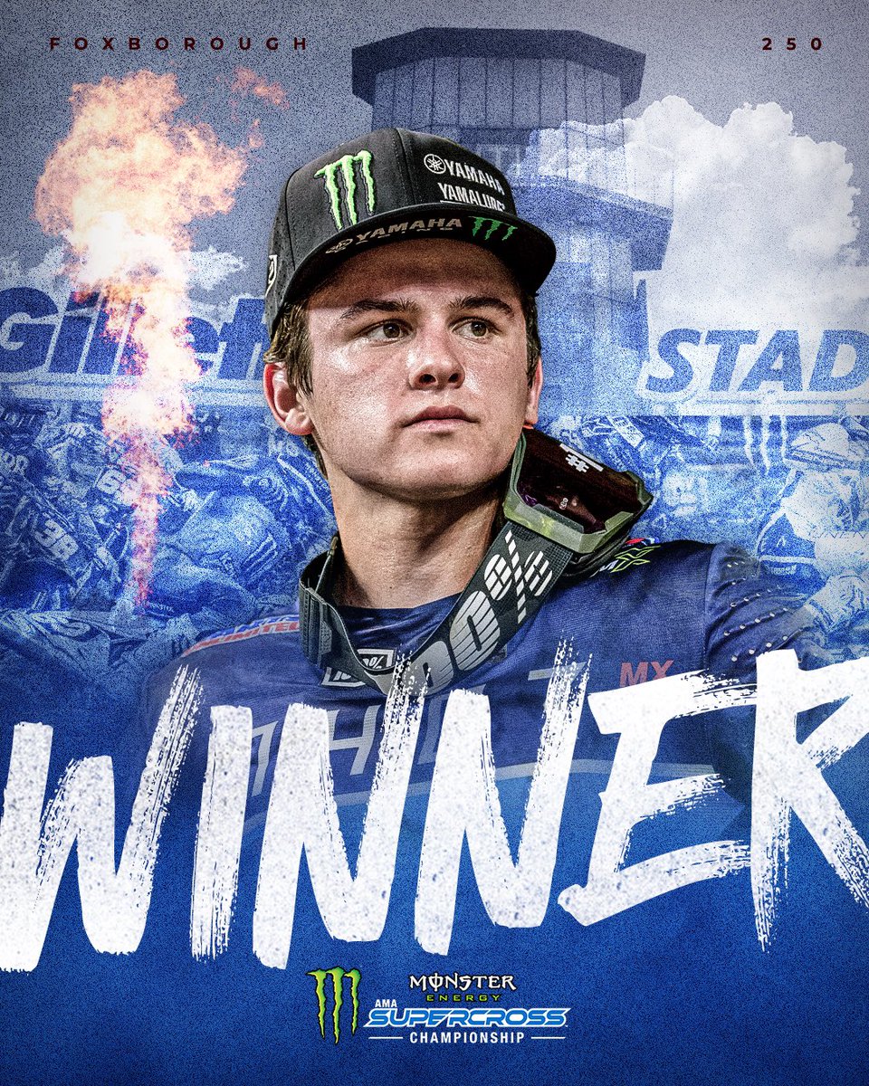 Deegan gets the job done, and leads wire to wire tonight in Foxborough! 🏆 #SupercrossLIVE #SMX