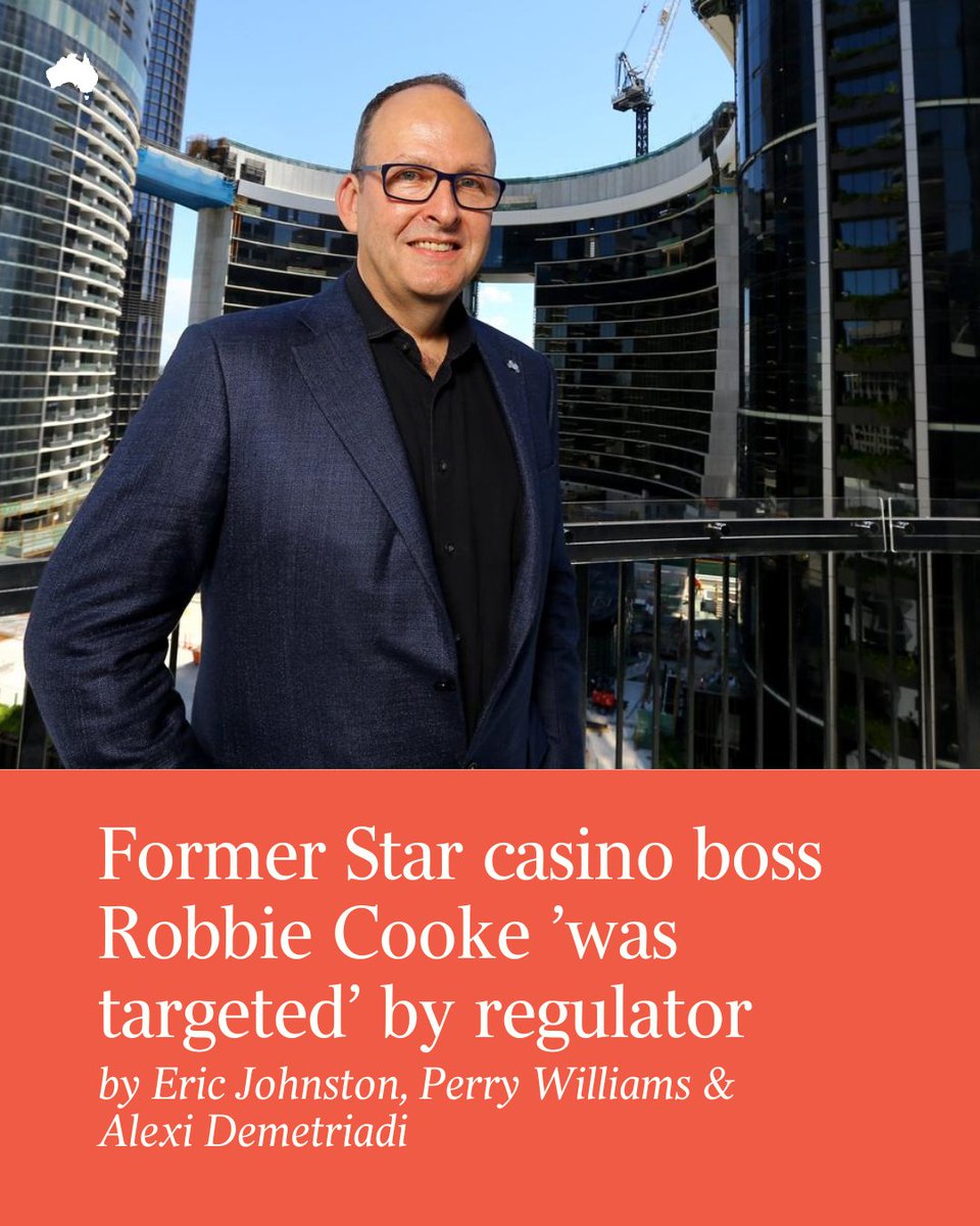 Ousted Star Entertainment casino group boss Robbie Cooke first offered his resignation to the casino’s board months before he eventually resigned amid suspicions his position was untenable due to pressure from the NSW casino regulator: bit.ly/4axdRpH