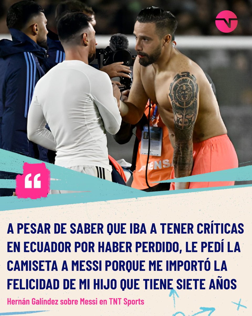 🇪🇨🧤 Hernán Galindez reconoció lo que le tocó vivir cuando intercambió camiseta con Messi. 🗣️ 'La cantidad de gente que me tocaba el timbre.Yo les preguntaba qué necesitaban y me decían de sacarse una foto con la camiseta de Messi. Sin dudas es el mejor de la historia'.