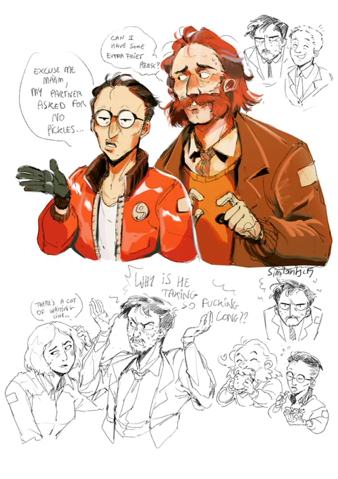I have a problem with these men (I am very fond of Jean and Kim-) #DiscoElysium 