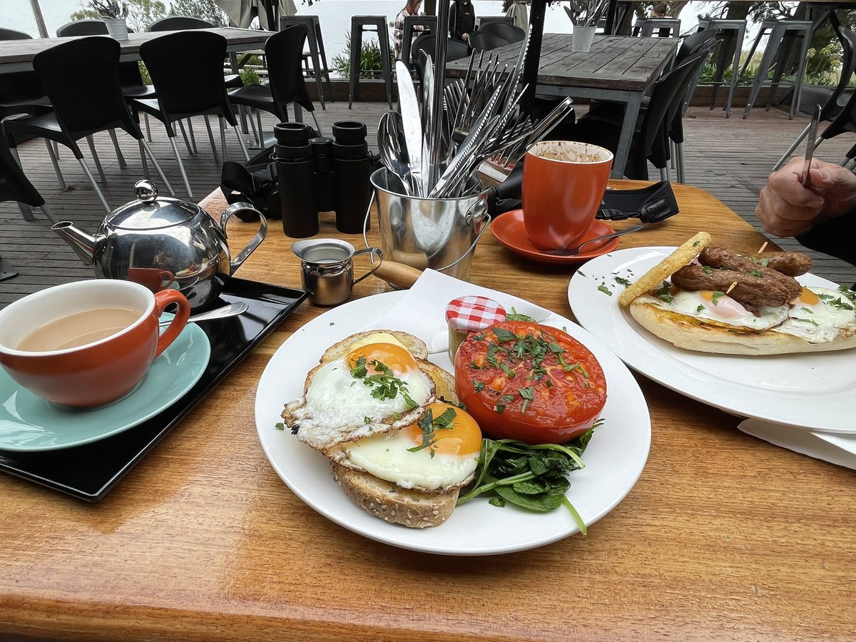 Now that's what you call a good breakfast, and yes my tomato really IS that big! Lake Colac, Victoria, Australia