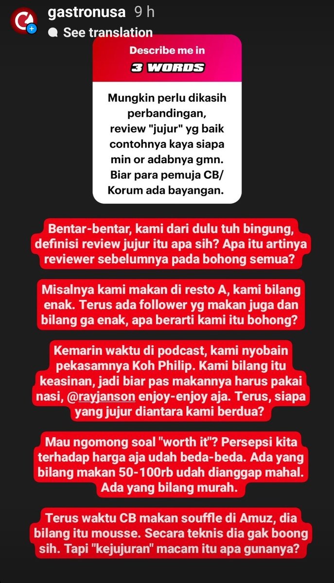 gastronusa's tweet photo. Ada yang bisa kasi tau, definisi review "jujur" itu apa? https://t.co/GxNLXZ7ipT