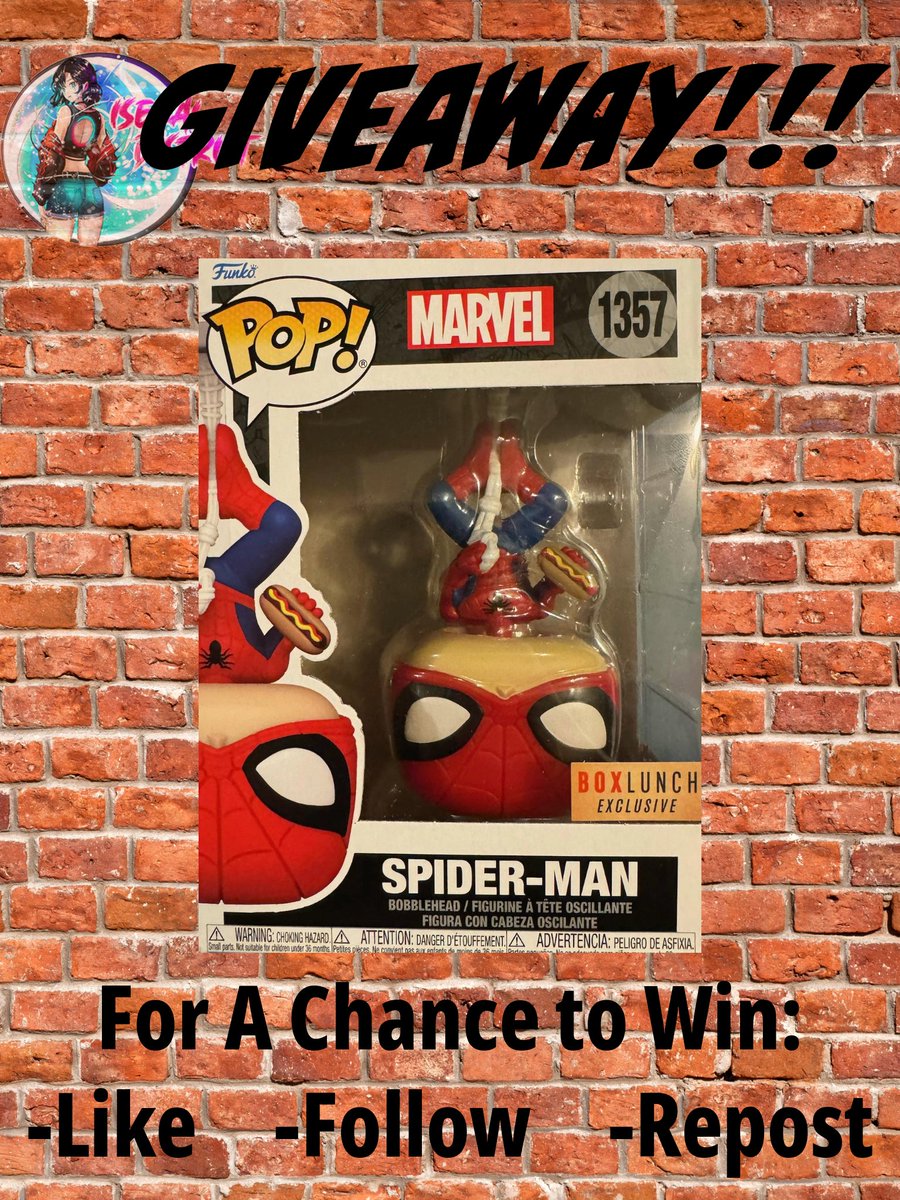 IsekaiDistrct's tweet photo. 🎉 GIVEAWAY ALERT! 🎉

🕸️Hey Web Heads! 🕸️

We are going to be giving away a Spider Man Box lunch Funko exclusive!

For a chance to win:
1⃣ - Follow
2⃣ - Like
3⃣ - Repost 
     
 Like & Retweet this post Good luck, otakus! 📷 Winner will be announced on April 19th, 2024 at 8pm EST.   

 ***United States Only***   

#FunkoGiveaway #IsekaiDistrict #SpiderMan #GiveawayAlert #Marvel #IsekaiDistrict #Giveaway #Funko #FunkoPOP