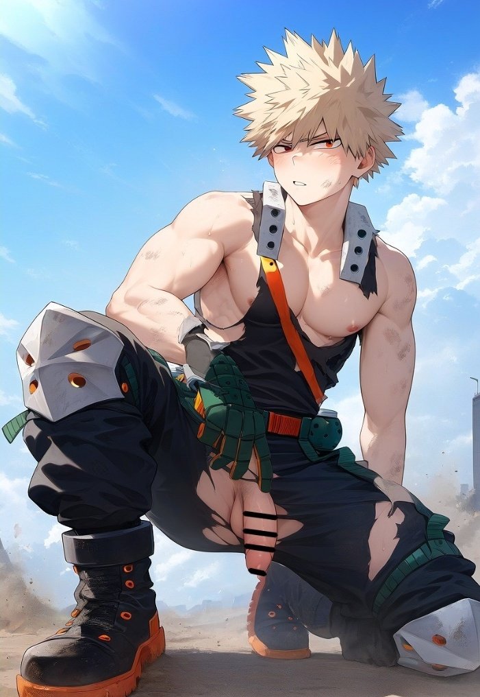 dynamightO1's tweet photo. *Bakugou just got done with a fight with a villain as he come back to check on you he noticed your giving him a werid look*

Oi The hell wrong with u why are staring at me like that? https://t.co/Dj9INUTfSF