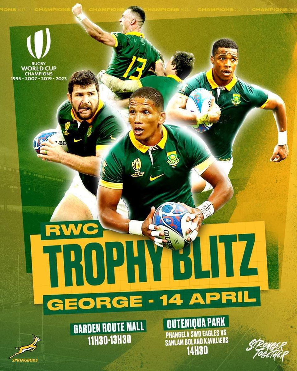 George, are you ready? 

It's all happening on Sunday. 

📰 more here: tinyurl.com/4u6fxh6m 🏆 

 #Springboks 
#worldchampions 
#StrongerTogether 
#proudlysouthafrican 
#GlobalSportsNews 

©️ 📷 Springboks