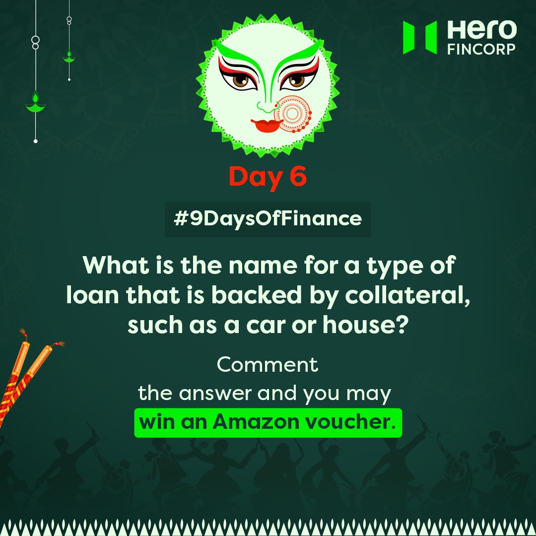 Join the ultimate finance quest with #9DaysOfFinance! Take on the challenge, claim #Amazonvouchers, and enhance your #financialknowledge. 🤔 Follow the below Steps: 1. Answer the daily question 2. Tag 4 people 3. Follow Hero Fincorp on all social media platforms #Navratri2024