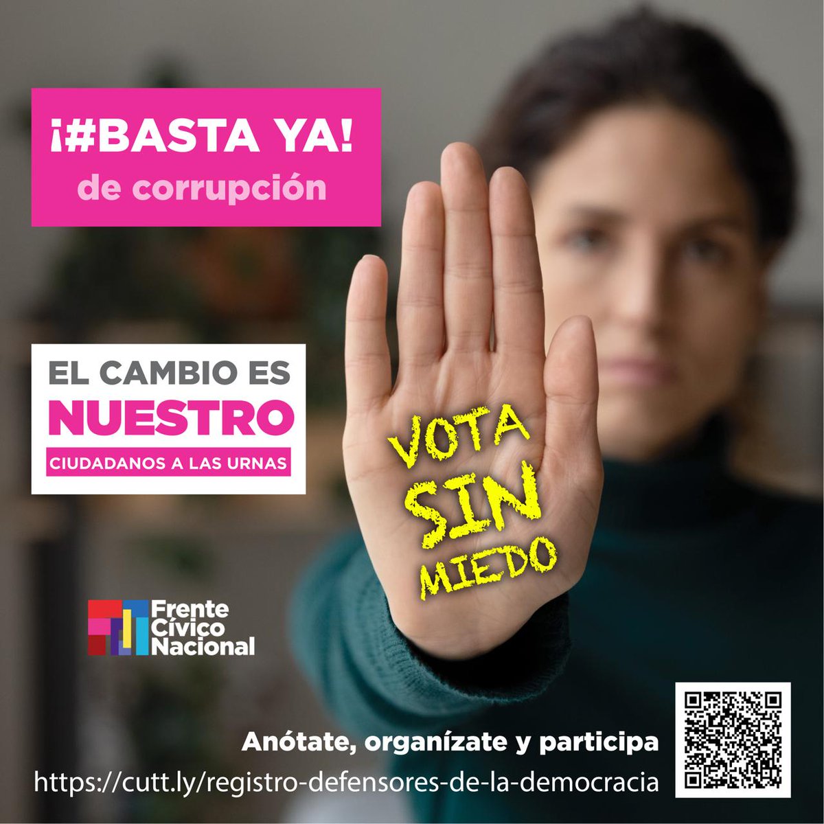 FCN_mx's tweet photo. ¡𝗕𝗮𝘀𝘁𝗮 𝘆𝗮 𝗱𝗲 𝗰𝗼𝗿𝗿𝘂𝗽𝗰𝗶𝗼́𝗻!
El cambio es nuestro
Anótate 👉https://t.co/LGIn1kKYDY
Organízate‼️
Participa‼️
Este 2 de junio, ¡vota sin miedo!
#LaCívica #DefensoresDeLaDemocracia #VotaSinMiedo https://t.co/4UcpF6nWzO