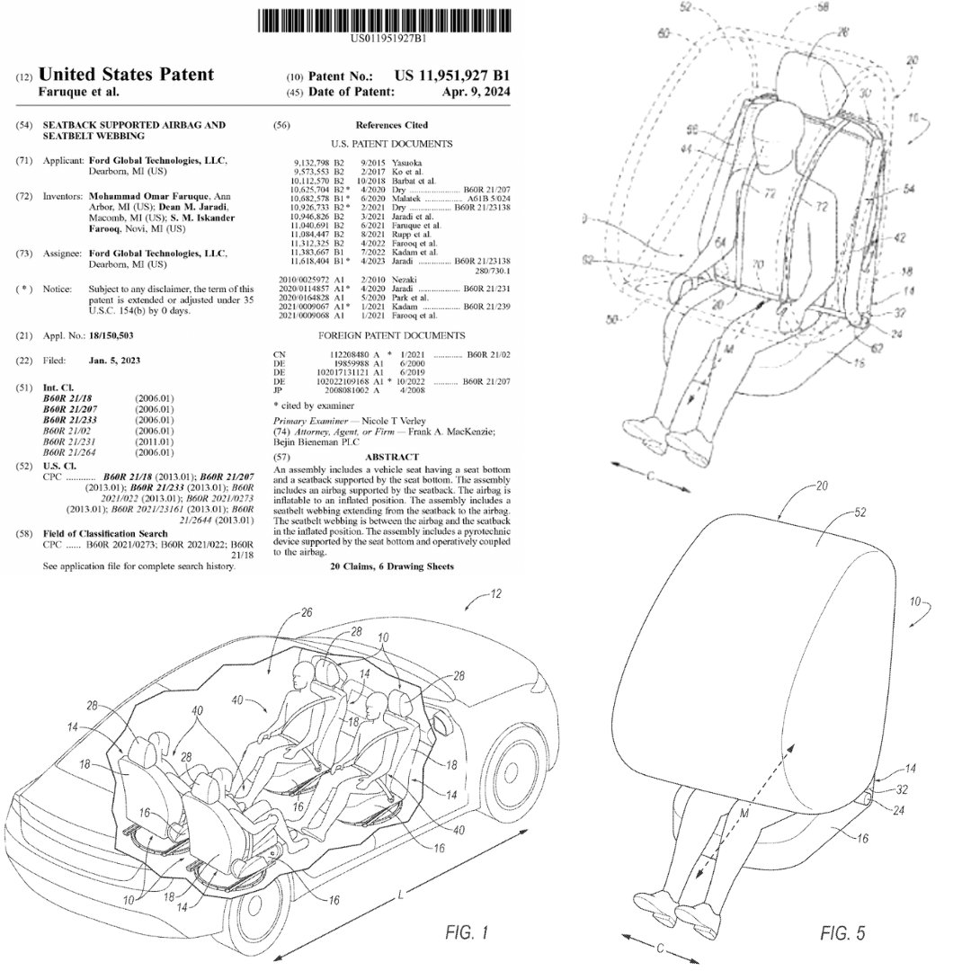 Safety meets excitement - Ford is awarded a utility patent on a new overhead seatbelt design, reminiscent of a rollercoaster ride experience.

US Pat. No. 11,951,927

#Ford  #SafetyFirst