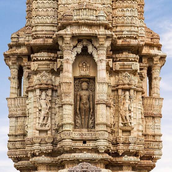 Lord Adinath, the first Tirthankar carved on the 12th century Kirti Stambh at Chittorgarh Fort, #Rajasthan 'Jainam Jayati Shashanam'