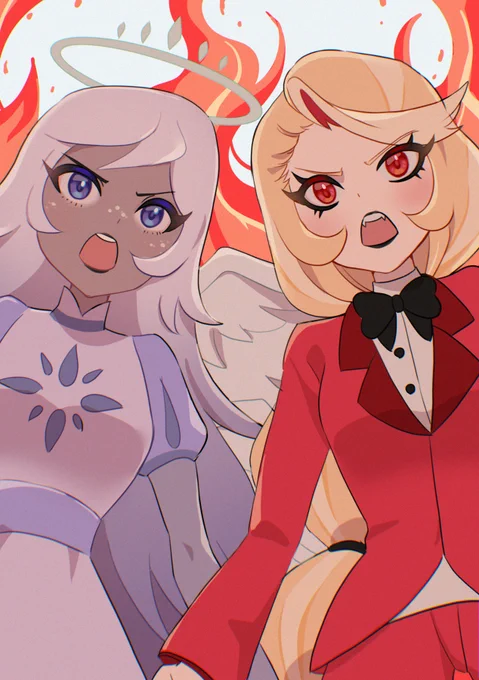 「地獄が続くのは誰のせい?」チャーリーとエミリー#HazbinHotelFanart #HazbinHotelEmily #HazbinHotelcharlie 