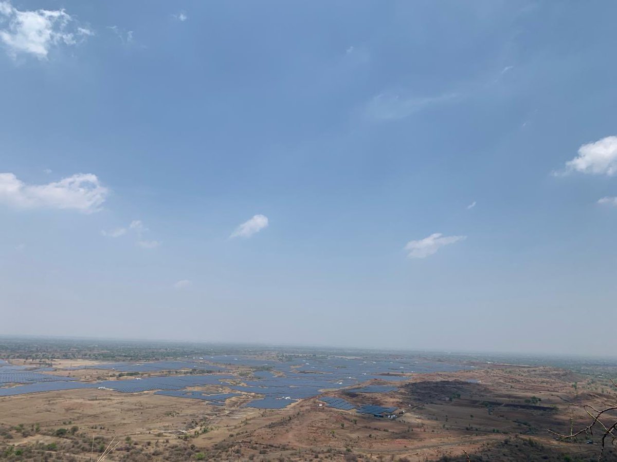 Saw these solar panels yesterday near Chalisgaon. At first glance the layout appeared to look like a water body. On a closer look l realised these were part of a solar farm.