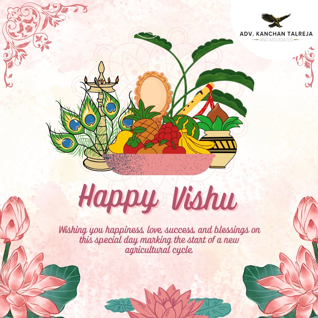 'May the auspicious occasion of Vishu usher in a new dawn of happiness and prosperity for you and your loved ones. As we celebrate the spirit of renewal and hope, let us also reflect on the importance of justice and fairness in our lives. Happy Vishu! #Vishu #IndianFestival