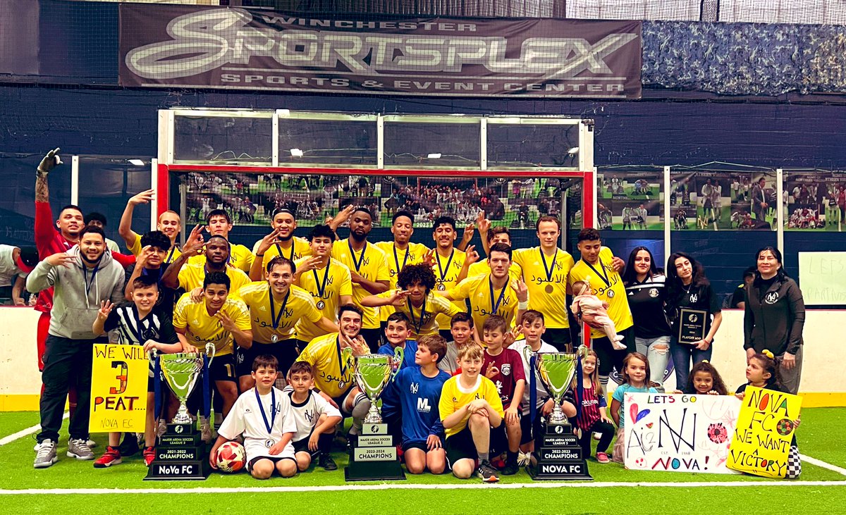Luke Campbell @luk3_10 scored 4 goals and Playoff MVP Jonathan Rivera scored a hat track as @NovaFc won it's third-straight @MASL3com Championship with a 17-9 win over @phillyspartans_.