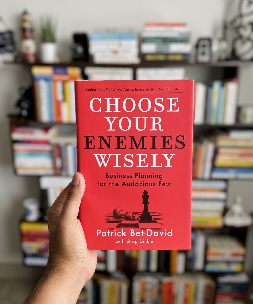 “Choose Your Enemies Wisely by Patrick Bet-David” A great book for entrepreneurs who are already running a business or hoping to become one. This book will show you how to choose an enemy and leverage that emotion to build the right business plan. 10 lessons from the book 🧵