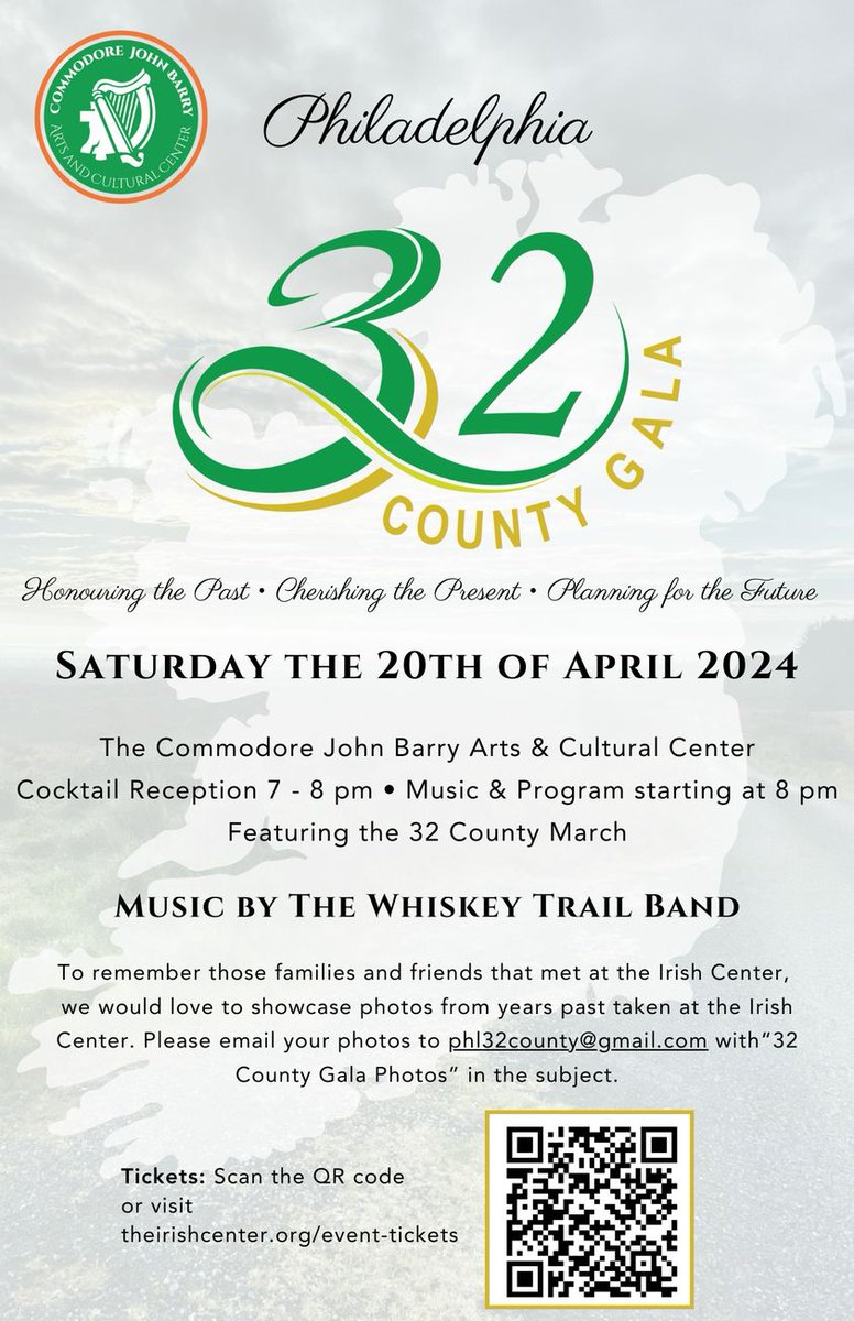 ***1 week from today*** It's time to purchase your tickets for the Irish Center 32 County Gala!

📍HERE at our Irish Center

🎶The Whiskey Trail

🎟️Tickets are available now at theirishcenter.org/philadelphia-3…

#IrishPhiladelphia #IrishCenterPHL #alwayssomethinghappeningattheirishcenter