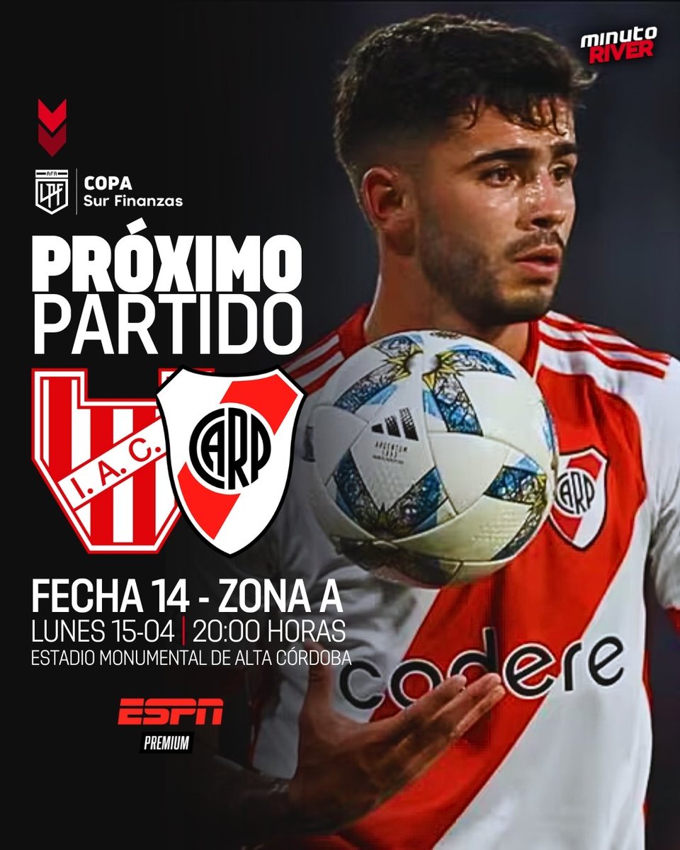 #CopaLigaProfesional ✍️ 🔜 ¡A Tomar Nota! #PróximoPartido En La Décima Cuarta Fecha De La Zona A , River Plate Visitará A Instituto En Búsqueda De La Clasificación. 👇 ¡Estos Son Los Datos Del Partido!