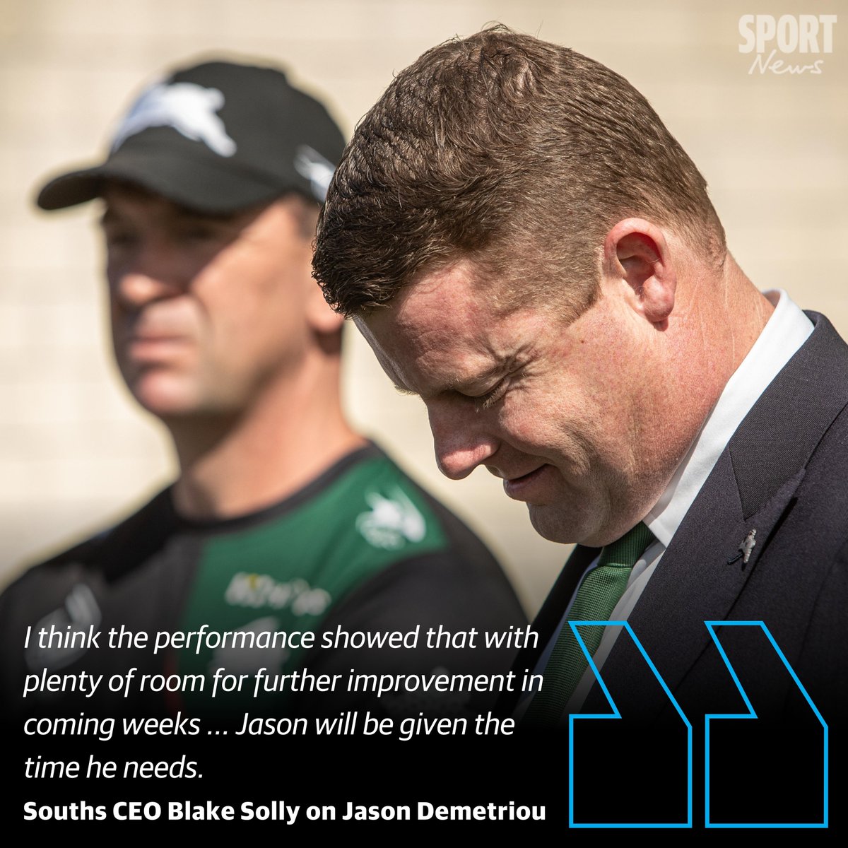 South Sydney CEO Blake Solly's telling statement about Jason Demetriou's immediate future, via @BuzzRothfield Monday Buzz: bit.ly/3xshpe3