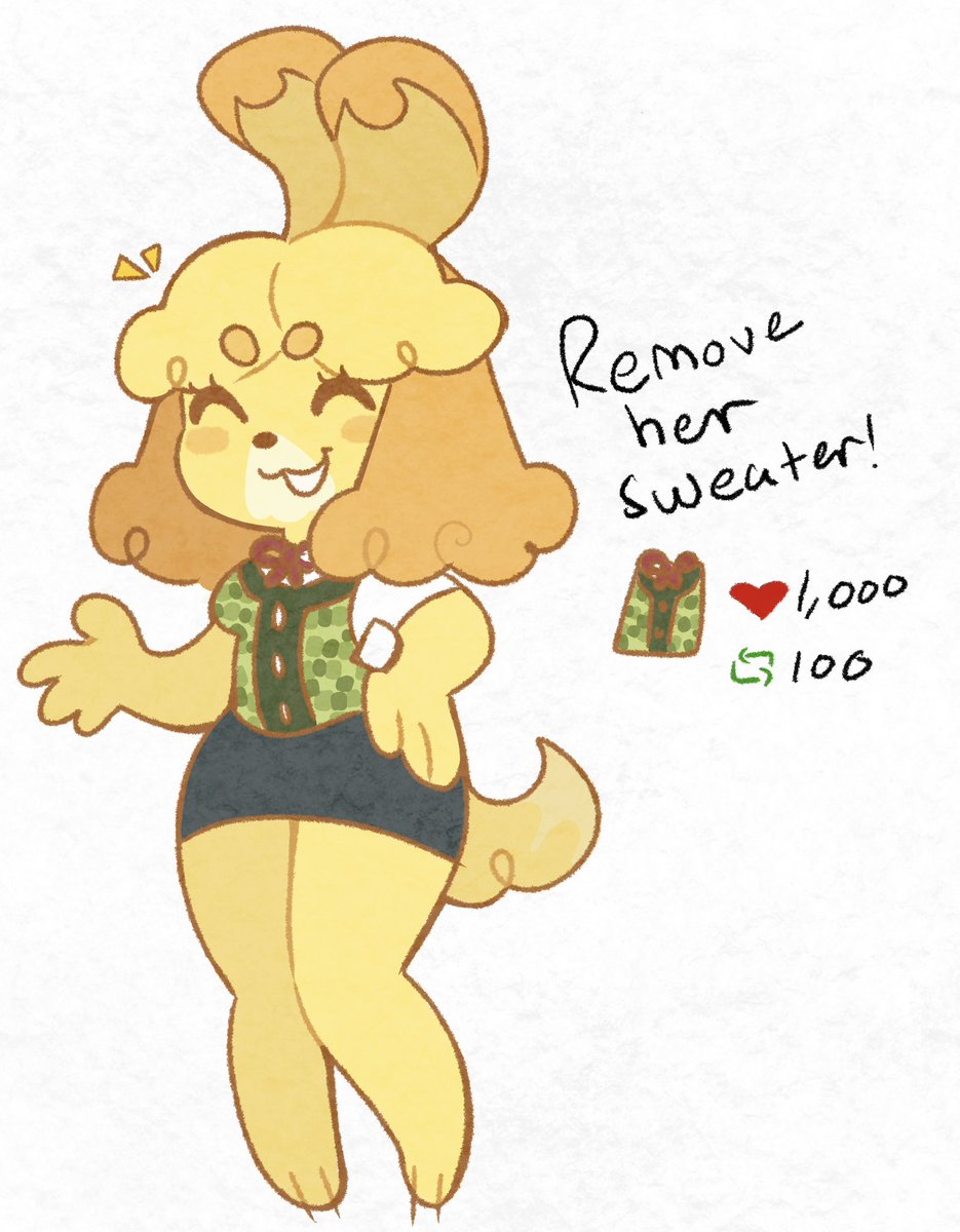 Isabelle strip challenge part 1: let’s take off her sweater!