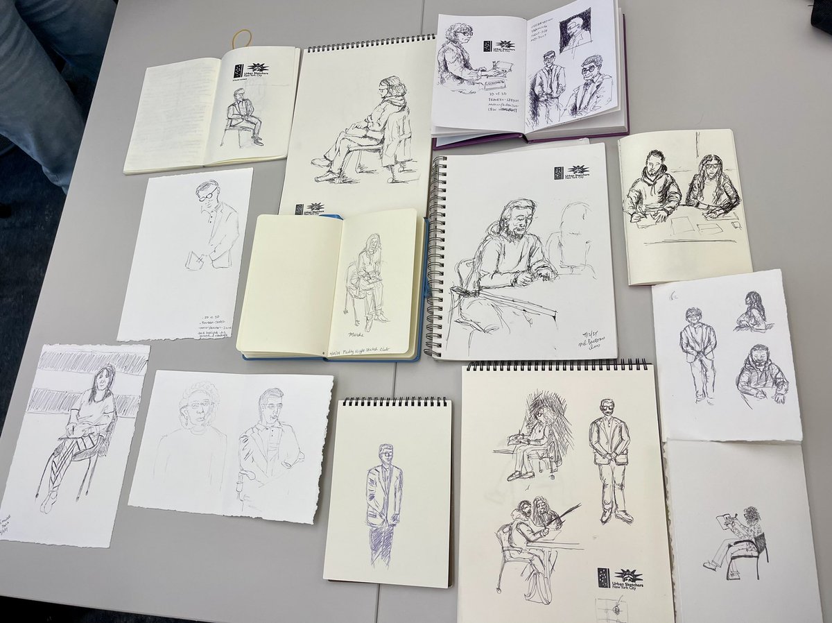 Friday Night Sketch Club at NYC library by NYC Urban Sketchers. Mel Barranco taught us how to sketch people on the move. 図書館の人物画スケッチのクラスに参加しました。#つらら庵実物スケッチ #snflnypl #melbarranco #nycurbansketchers #brooklyncolorpalette #muji #strathmoresketchbook