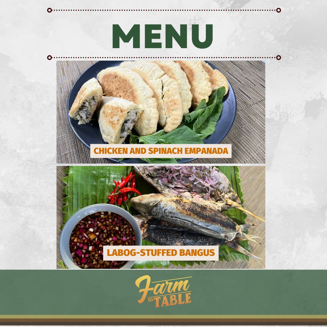 Hi Food Explorers! Here's our menu of the day for tonight's episode of #FarmToTable! See you later at 7:15 PM on GTV!