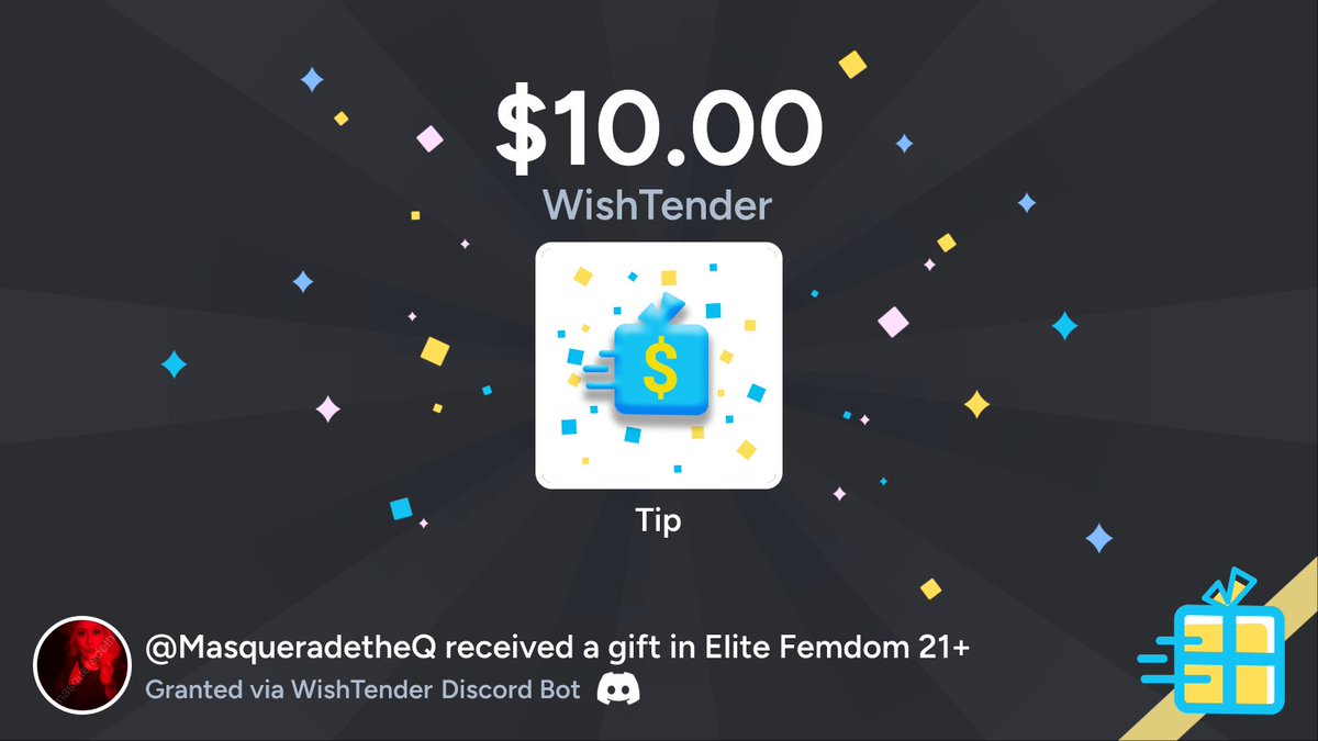 'Innerdeviant' just bought a surprise gift off my wishlist worth $10.00 🔹💫💫💫 Check out my wishlist at wishtender dot com /MasqueradetheQ