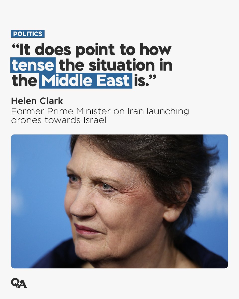 Former Prime Minister Helen Clark reflected on the spill-over impacts of the war in Gaza, as Iran launched drones at Israel 👉 youtu.be/mESthrlbLfU