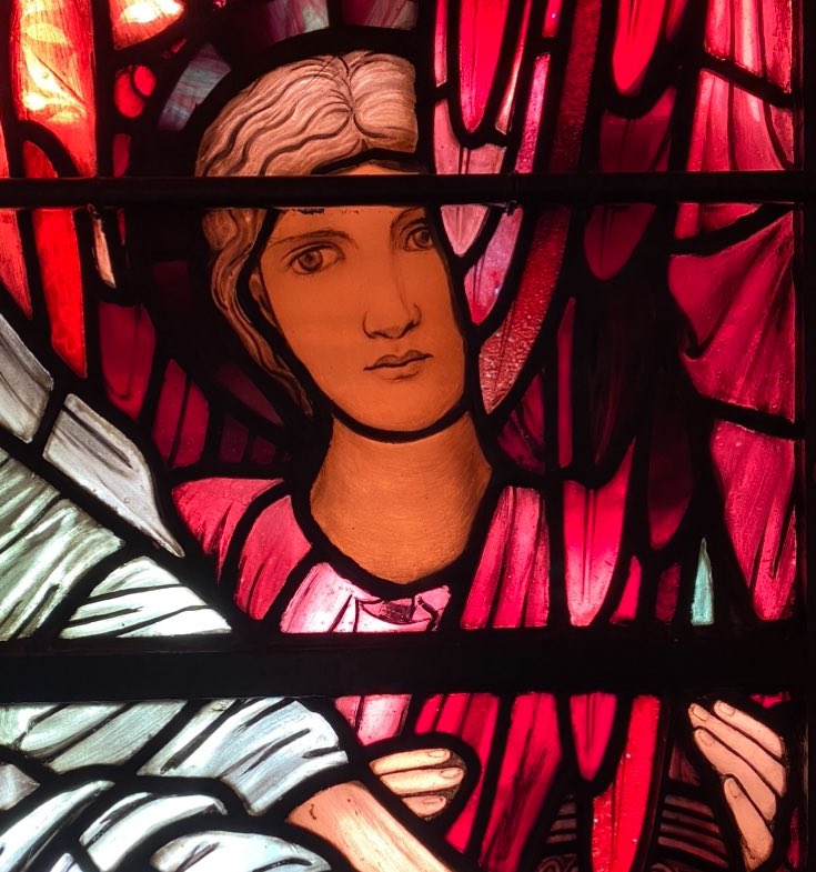 #StainedGlassSunday & look at all that gorgeous unpainted glass! Detail of Burne-Jones/Morris & Co. #StainedGlass @bhamcathedral🌟We’ll soon announce live lecture in June on the masterpiece & its conservation, watch this space! own 📷 from scaffold @ArtGuideAlex @NellytheWillow