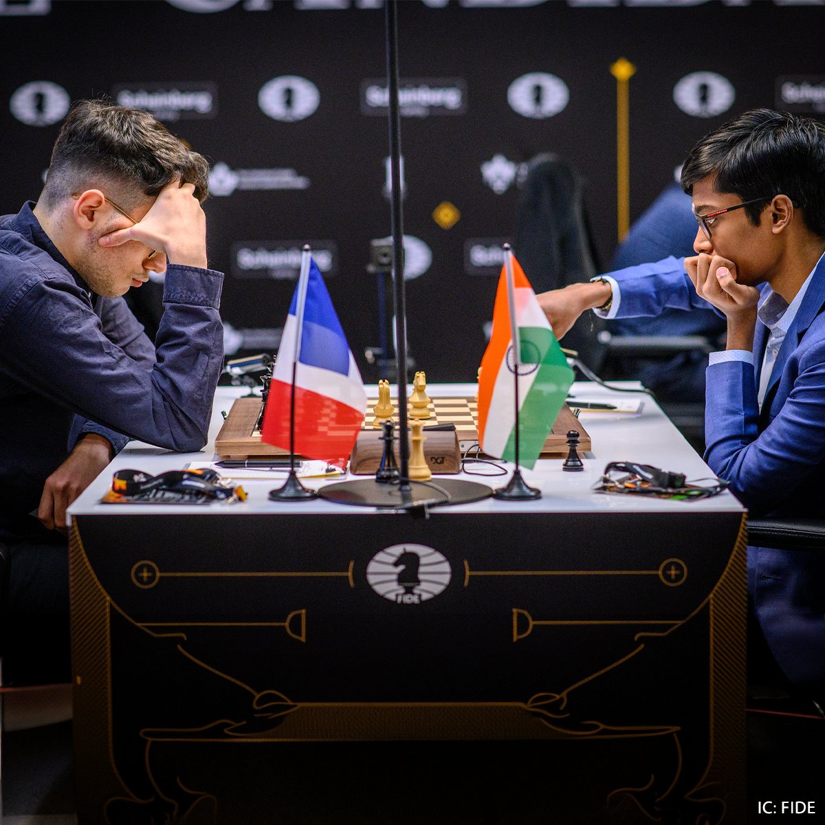 Closer to the 🔝 The Round 8 #FIDECandidates2024 clash between @rpraggnachess and Alireza Firouzja ended in a draw. 🙌 #Adani #Chess