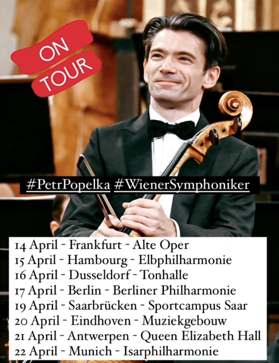 Looking forward to start our tour tonight with Peter Popelka § @viennasymphony See you on the road !! Heureux de démarrer notre tournée ce soir avec Petr Popelka § Wiener Symphoniker À très vite sur la route ! 14 April - Frankfurt - Alte Oper 15 April - Hambourg -…