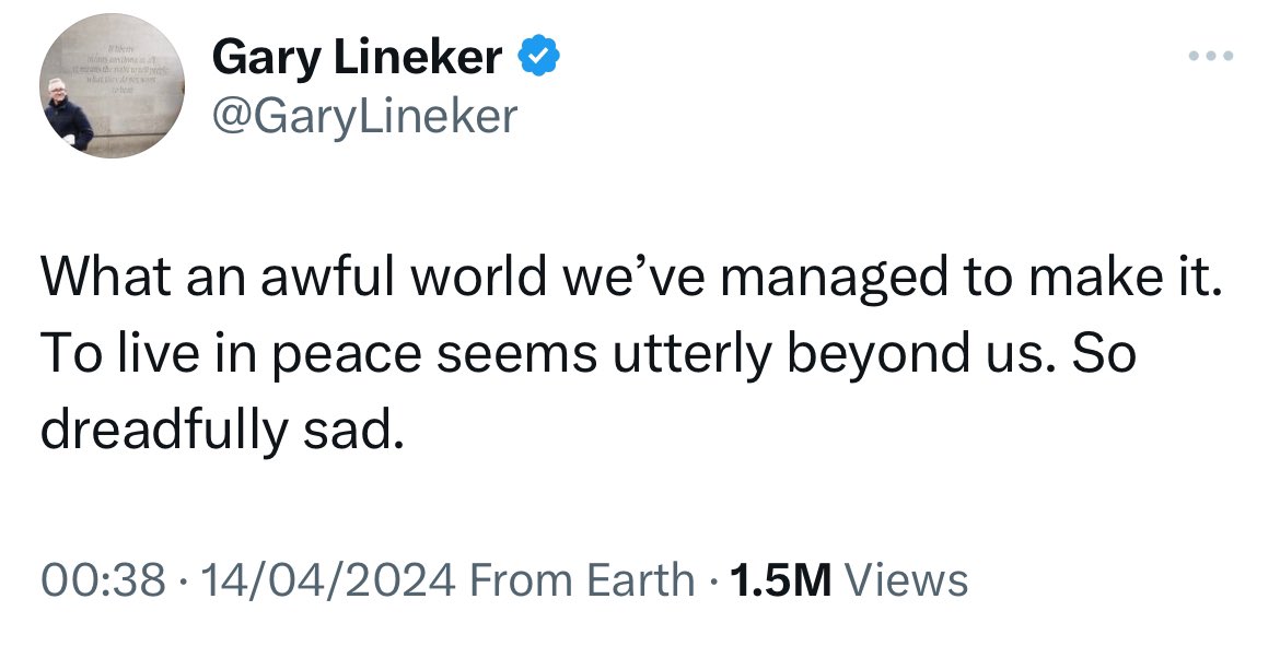 “We” didn’t make this world, Gary. It’s what human society is. It’s why we have defensive strategies for peace. It’s sad such a trite statement supposedly passes for political comment in the 21st century when our ancestors moved beyond such trite thinking thousands of years ago