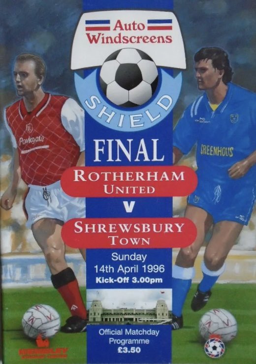 OTD 1996 Rotherham Utd 2 Shrewsbury 1 🏆#rufc @RotherhamUnited 14.4.96