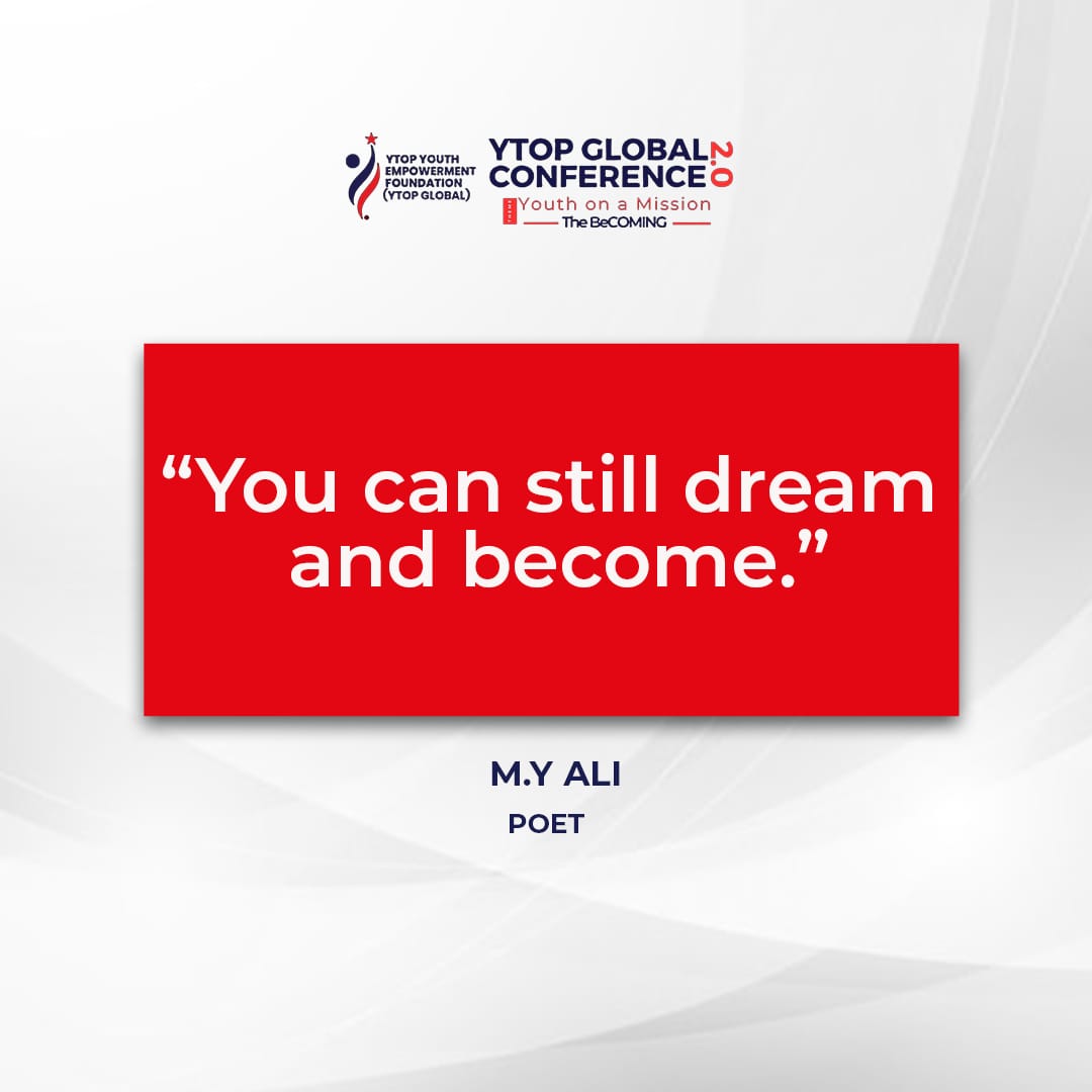 YTOPGLOBAL's tweet photo. Excerpts from @MemunatAlli Spoken Word
YTOP Global
...expand to that future
#ytop #ytopglobal #ytopconference #youthonamission #ytopconference2 #GlobalChangeMaker #personaldevelopment #youthdevelopment #capacitydevelopment #ImpactChronicles https://t.co/dP4EdbxXIj