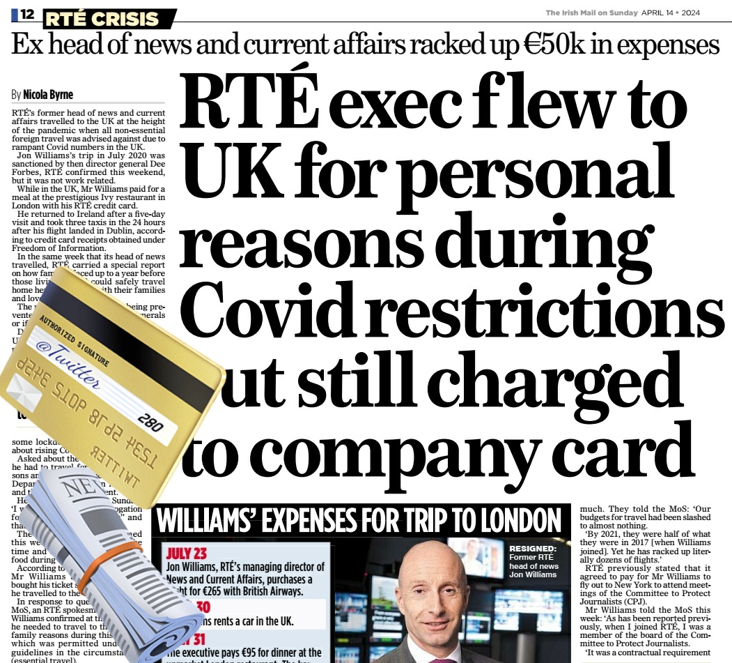 What YOUR TV Licence pays For! RTE's former head of news and current affairs travelled to the UK at the height of the pandemic when all non-essential foreign travel was advised against due to rampant Covid numbers in the UK. John William's trip in July 2020 was sanctioned by…