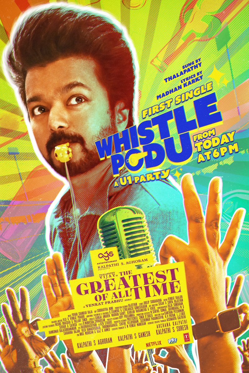 TheRoute's tweet photo. #WhistlePodu because #GoatFirstSingle is releasing today 6 PM 🔥
Double celebration today.. both on and off the pitch 💛

#Thalapathy @actorvijay sir @vp_offl @archanakalpathi @thisisysr @aishkalpathi @madhankarky @Meenakshiioffl @ags_production #TheGreatestOfAllTime https://t.co/IANaV5JARt